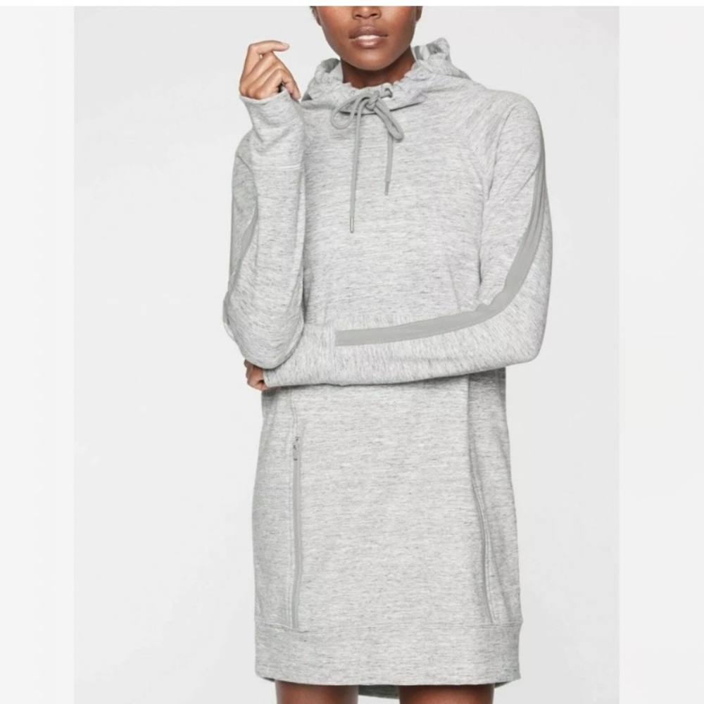 Athleta Grey hoodie sweatshirt dress medium